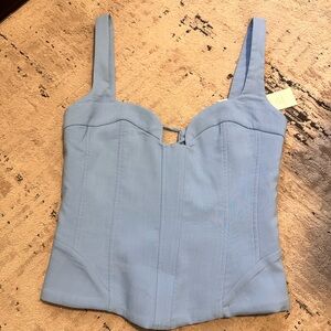 Zara Sky Blue Lace-Up Top